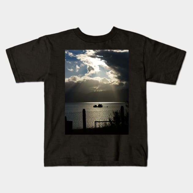 Light and darkness at the sea Kids T-Shirt by FollowHedgehog